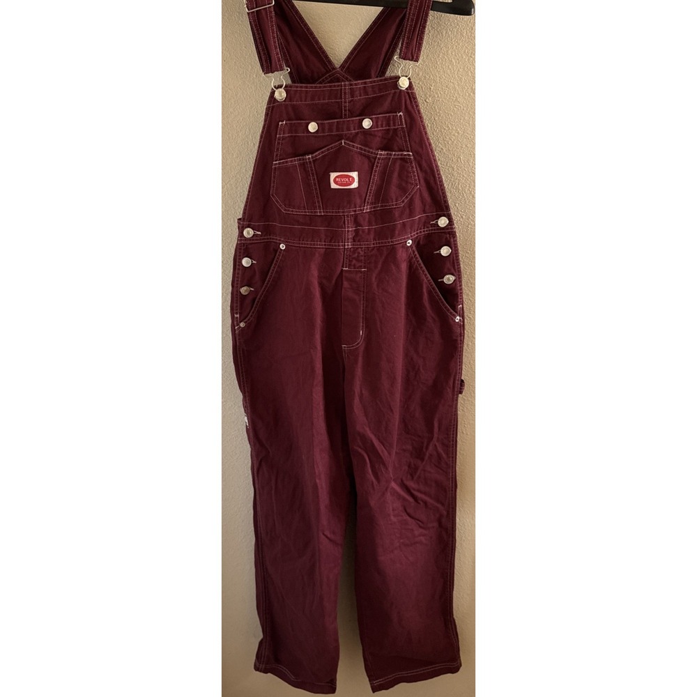 Vintage Red / Burgundy Denim Overalls Revolt y2K 100% cotton Size M Country